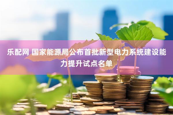乐配网 国家能源局公布首批新型电力系统建设能力提升试点名单